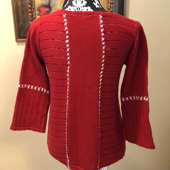 ❤️Elaris Bell long sleeve cross stitched detail soft stretchy sweater - Picture 3 of 12